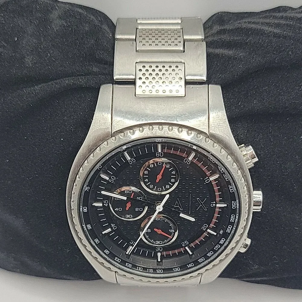 Armani Exchange AX1612 Men Silver Stainless Steel Analog Dial Quartz Watch BC469